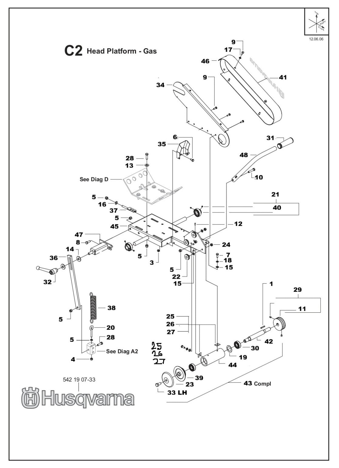 TS 355 Gas Head Platform Assembly Parts