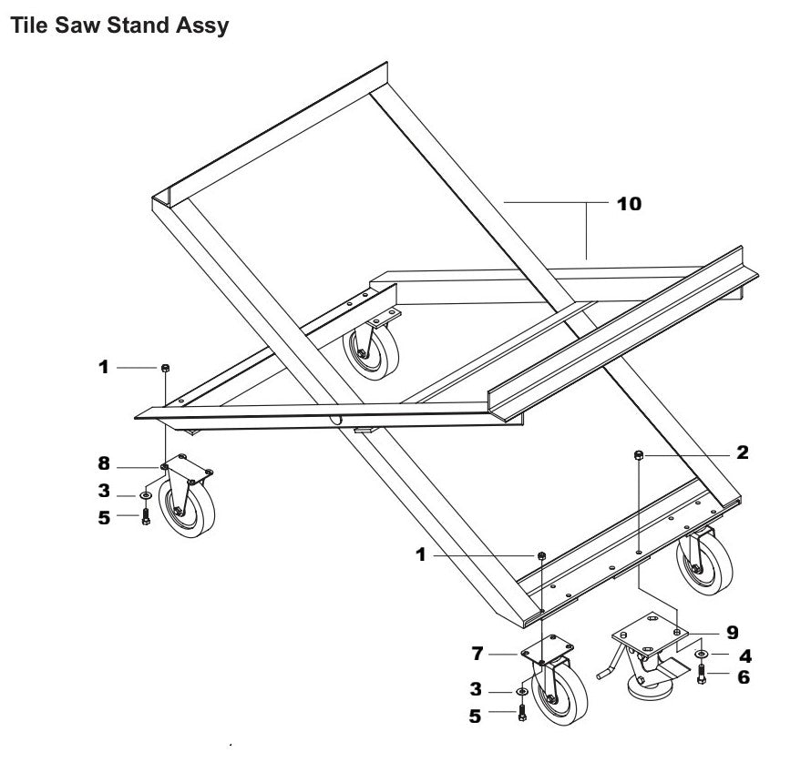 TS 250 XS Tile Saw Stand Assembly Parts