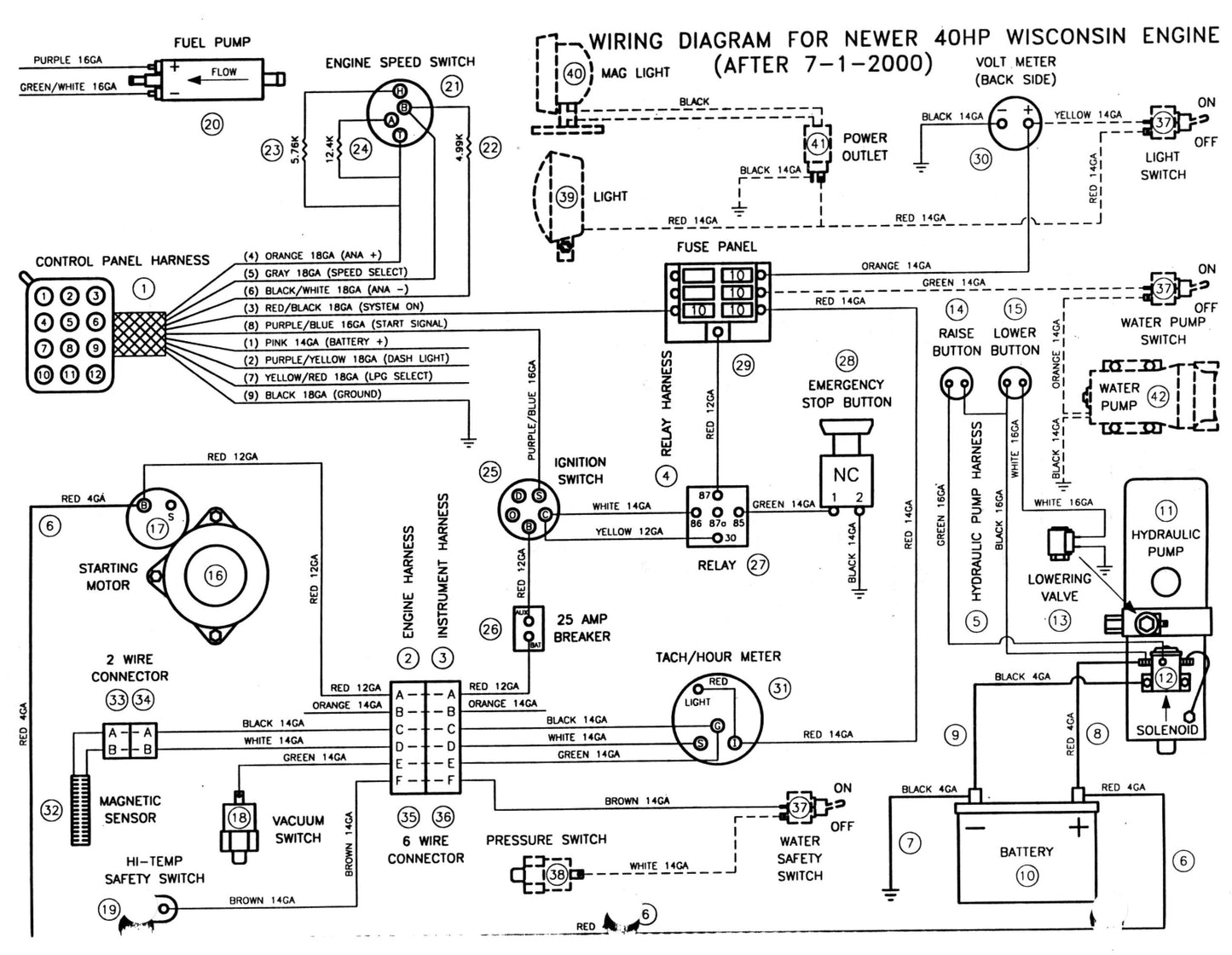 CC4000D Wiring Diagram For Newer 40HP Wisconsin Engine