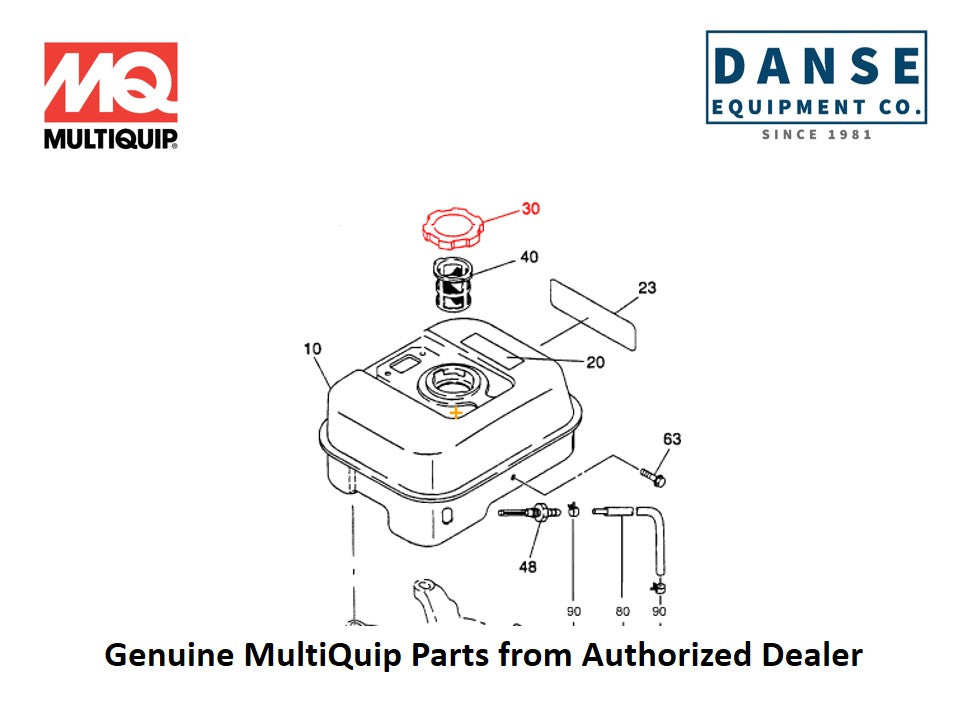 X430440161 Fuel Tank Cap CP EX270DE5013 For B46S90 Series Whiteman Walk-Behind Power Trowels By Multiquip