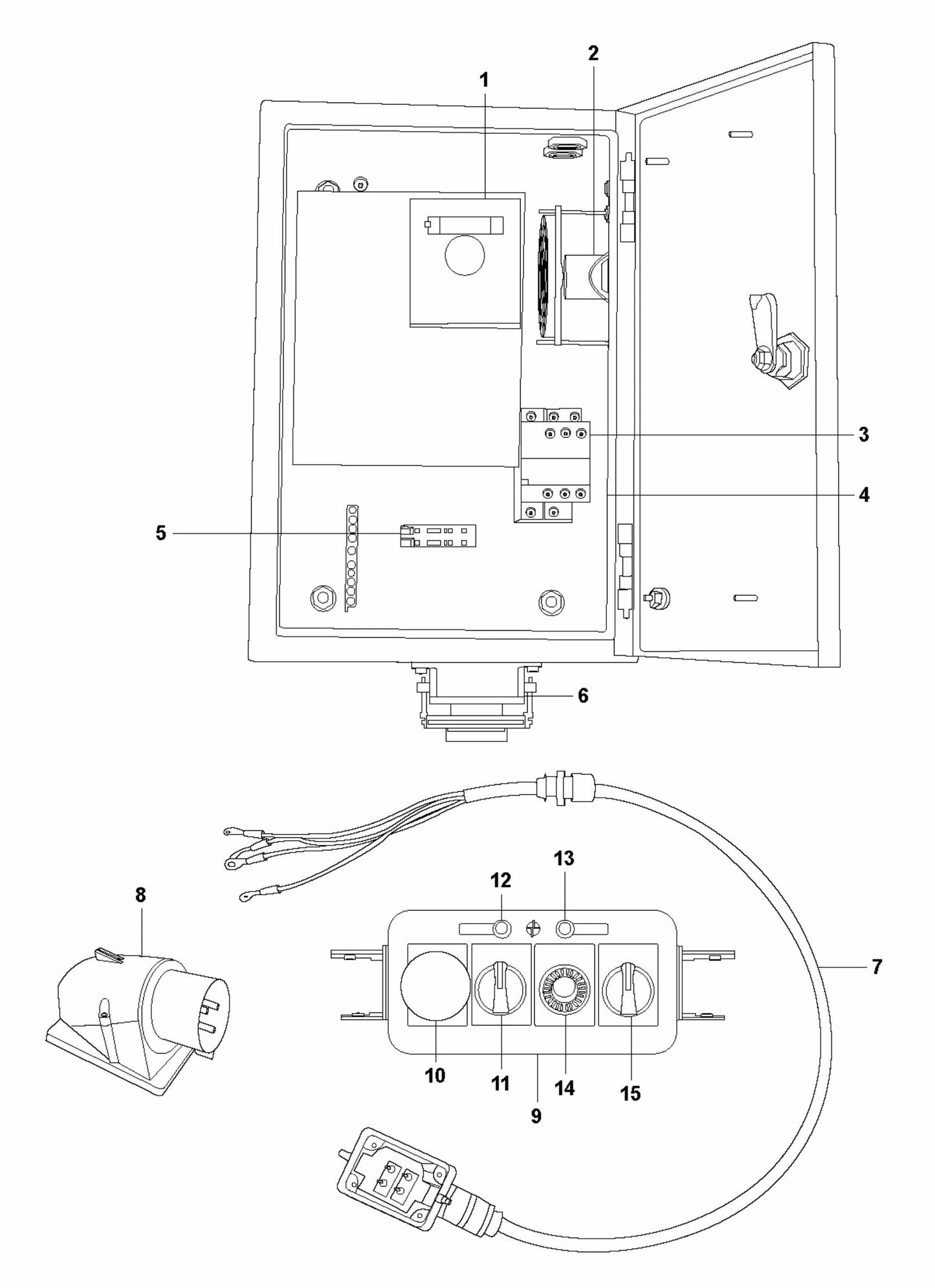 HTC 270 EG Electrical Cabinet 3x460V US Plug Assembly Parts by Husqvarna