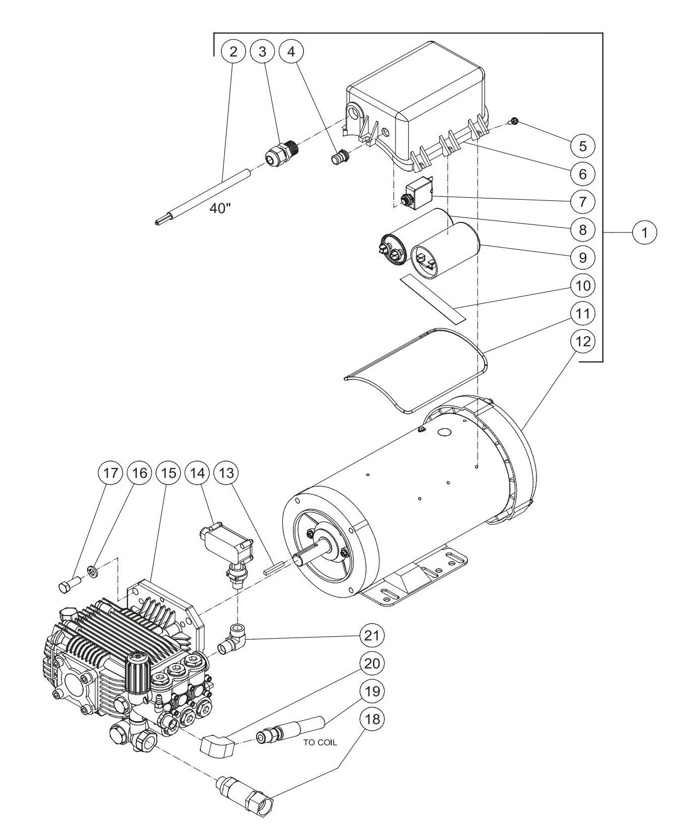 BE HW204EMD Motor Assembly Parts by BE Power Equipment