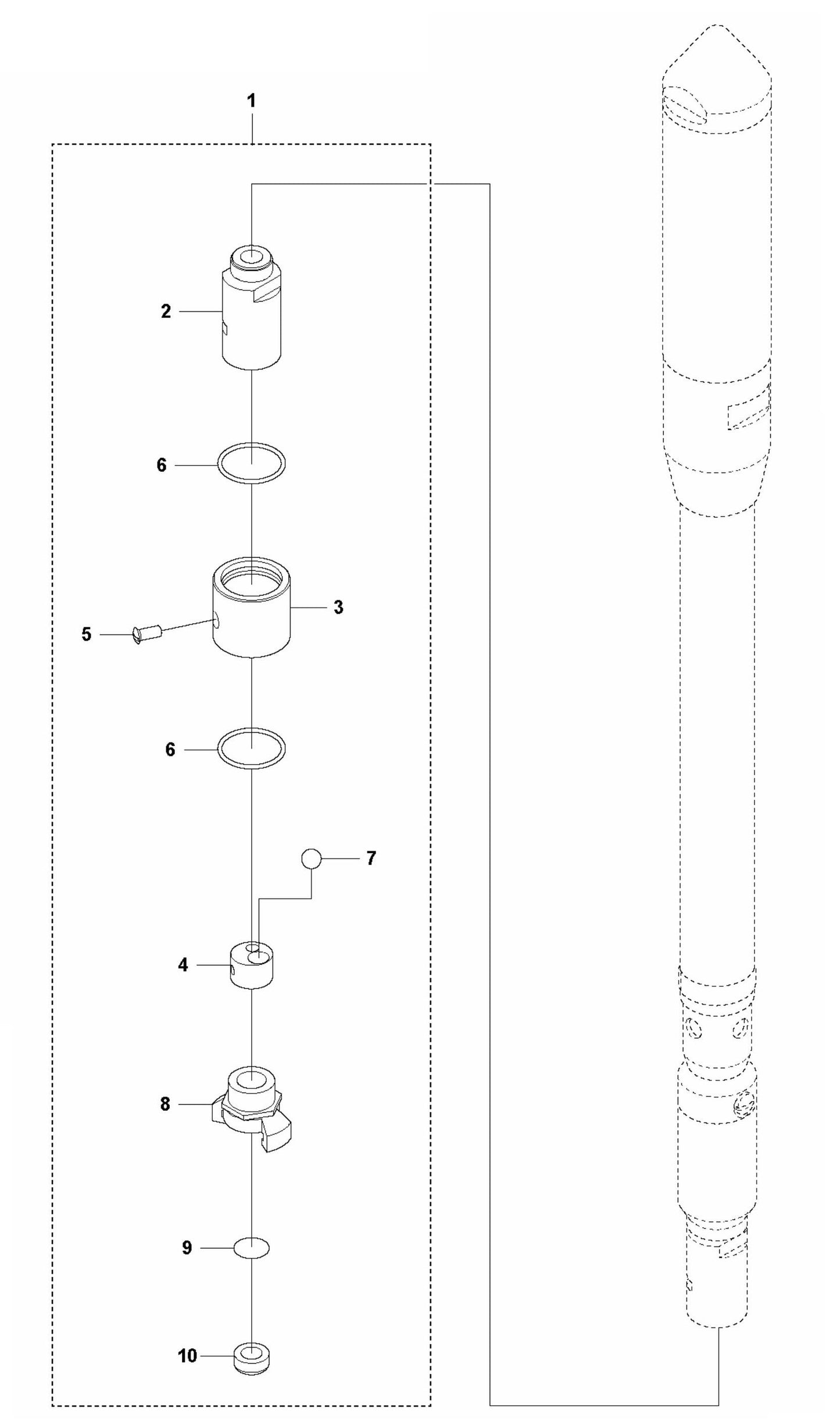 AY 77 SN 967 Quick Coupling w/ Ball-Stop Valve Assembly Parts by Husqvarna