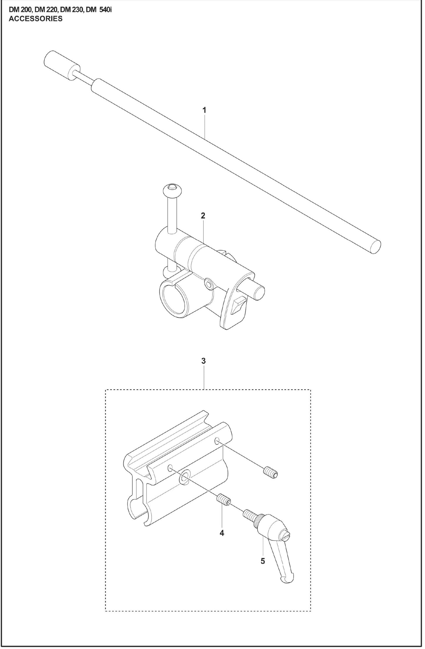 DM 200, DM 220, DM 230, DM 540i Accessories Parts For Core Drill Motor DM 220 By Husqvarna