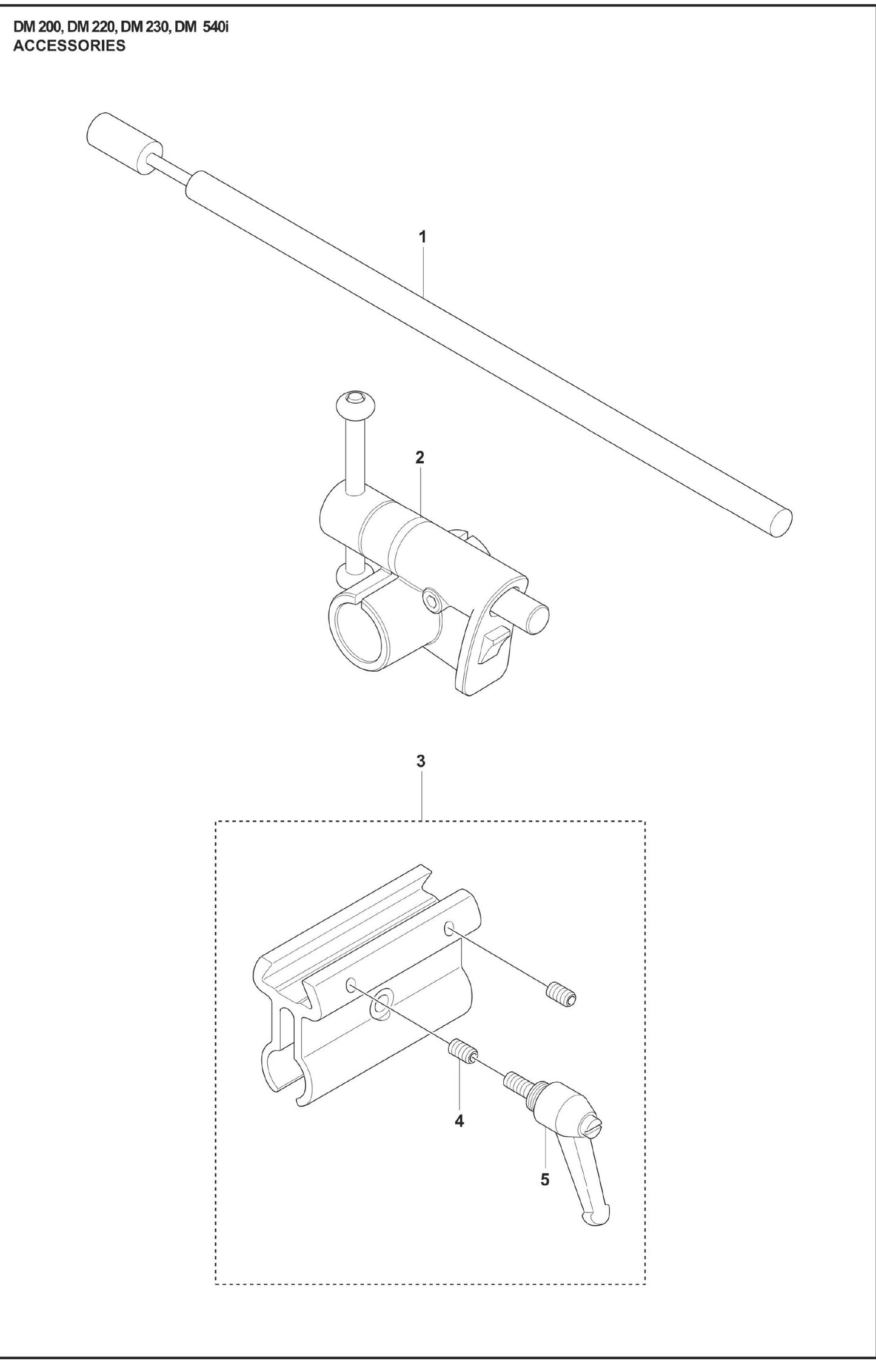 DM 200, DM 220, DM 230, DM 540i Accessories Parts For DM 540i By Husqvarna