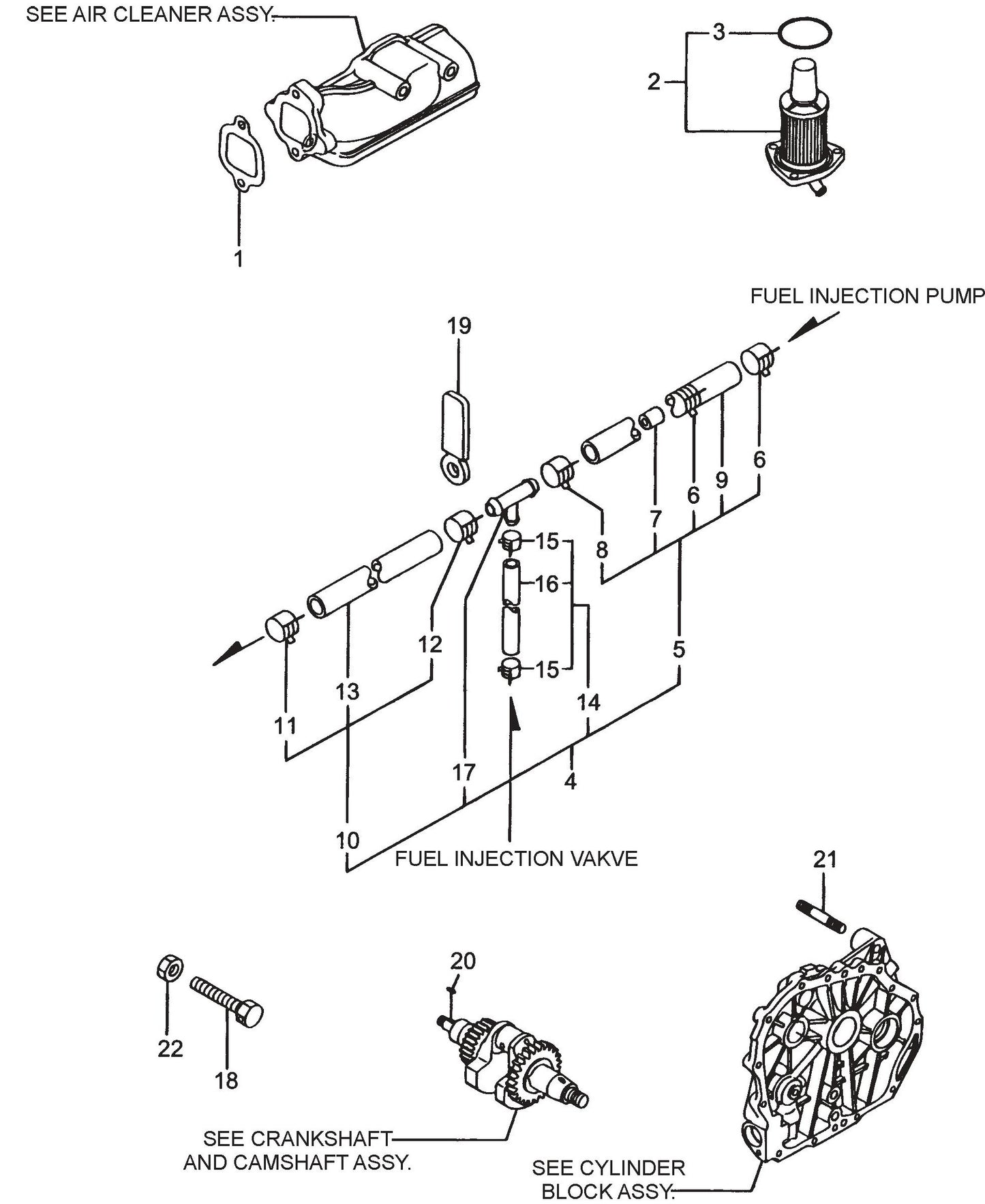 MT76D2 Yanmarl-48V6 Engine Accessories Assembly Parts