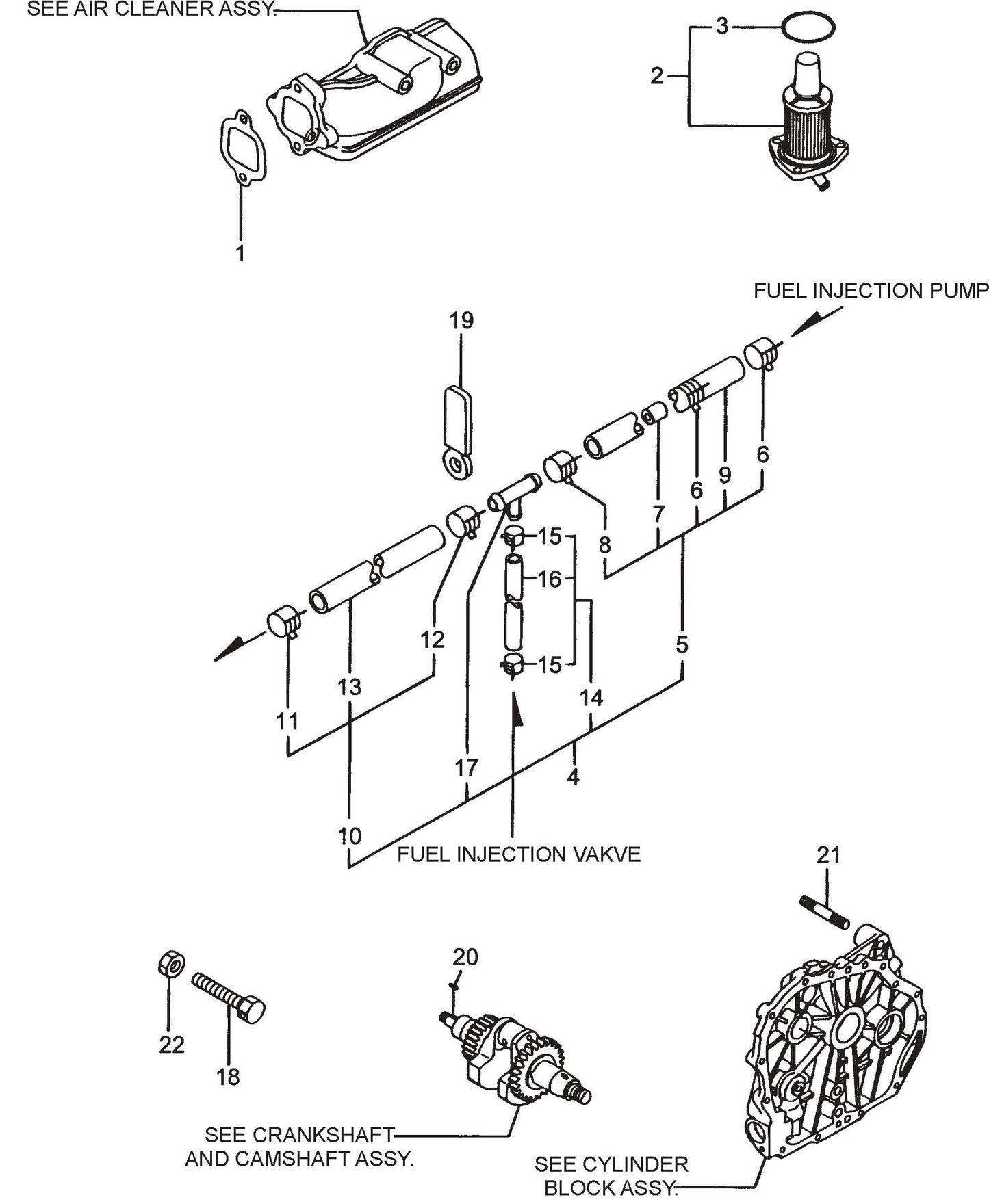 MT86D2 Yanmarl-48V6 Engine Accessories Assembly Parts