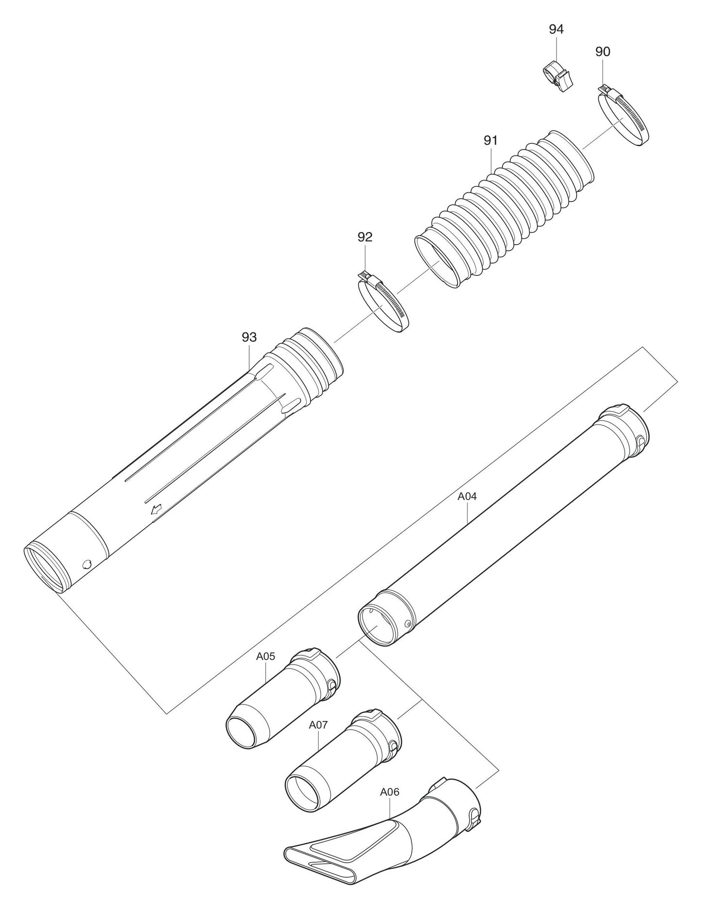 EB7660TH Tube Assembly Parts