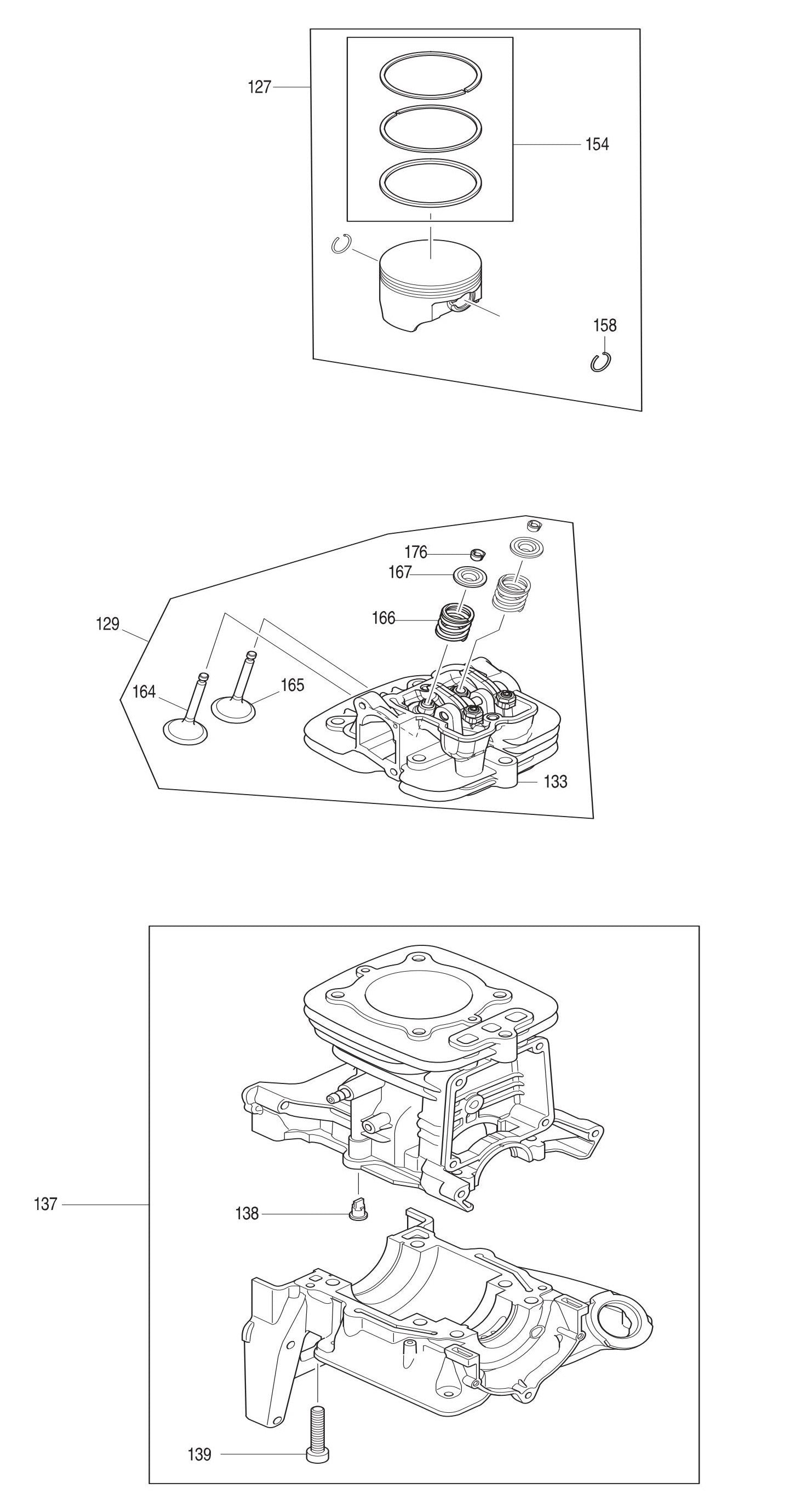 EB7660TH Piston, Cylinder Assembly Parts