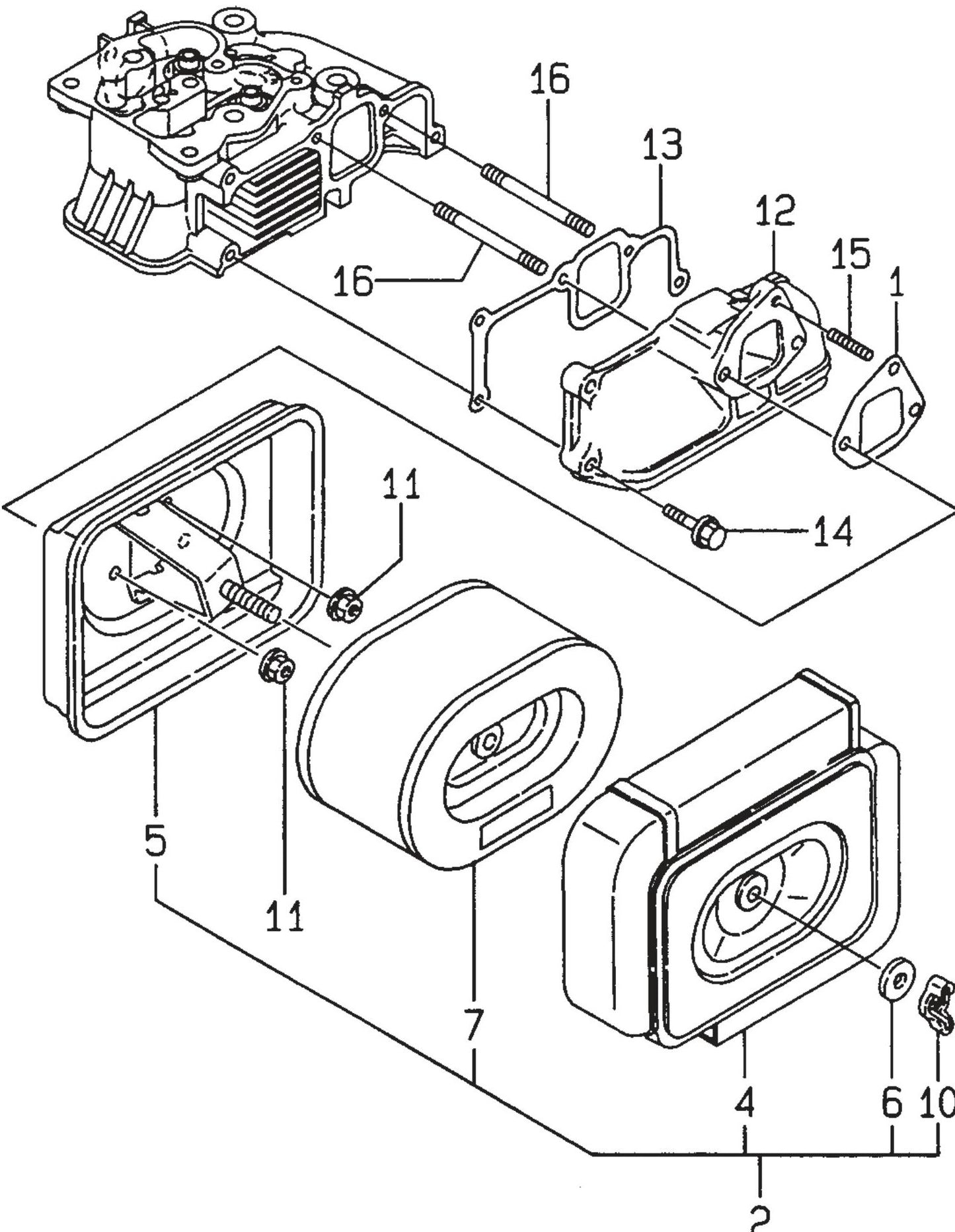 MVH402DSB YANMAR L100EE-DEVMK1 Air Cleaner Assembly Parts