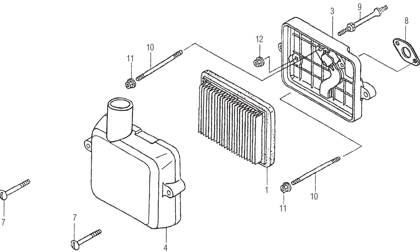MT65HA Honda GX100KRBM Engine Air Cleaner  Assembly Parts