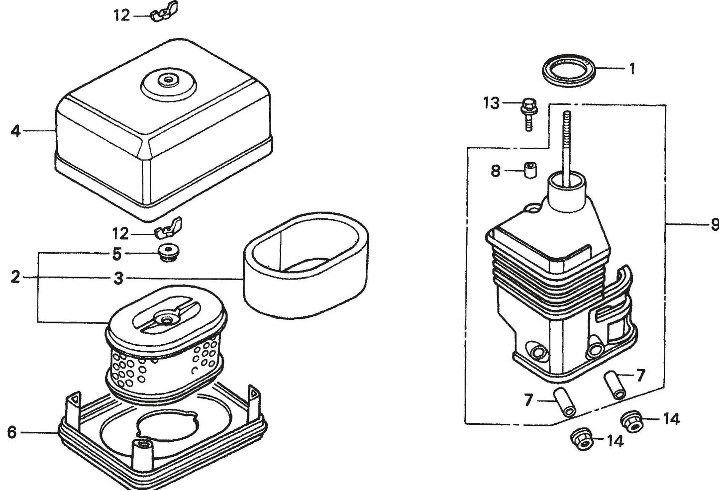 MQ MQD305 / MQD306 / MQD306HA HONDA GX120K1QX2 ENGINE Air Cleaner Assembly Parts By Multiquip