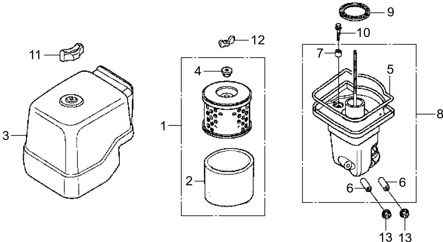 MVH208GH Honda GX270UT2SCM Engine Air Cleaner Assembly Parts
