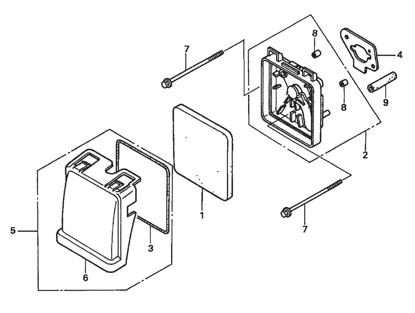 BP-25H Honda GXH50QXA Engine —Air Cleaner Assembly Parts By Multiquip