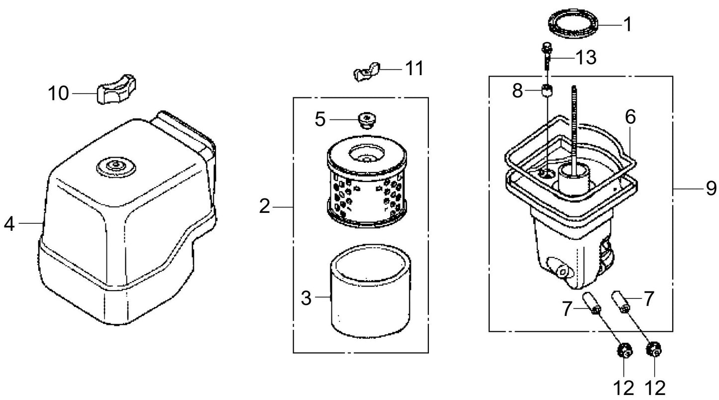 MVH158GH Honda GX200UT2SM14/SCM Engine Air Cleaner(Cyclone) Assembly Parts