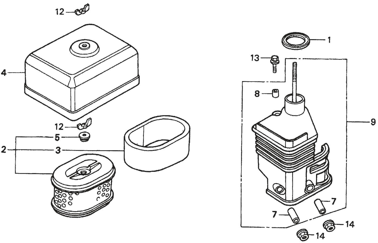 HONDA GX120K1PX2/GX120U1PX2 Engine Air Clear Assembly Parts For MQ QP204H By Multiquip