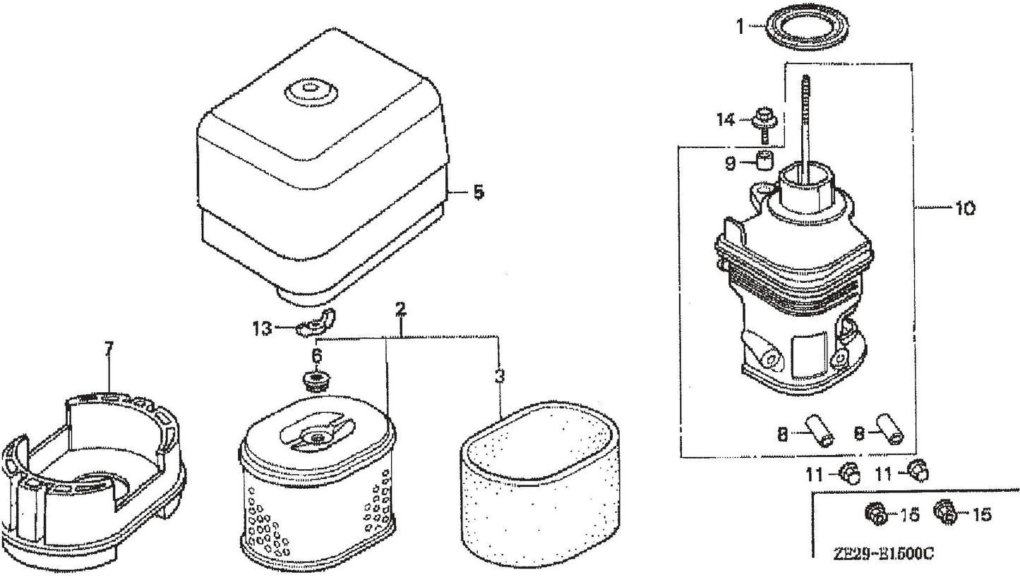 MVH200GH Honda GX240K1SMX2 Engine Air Cleaner Assembly Parts