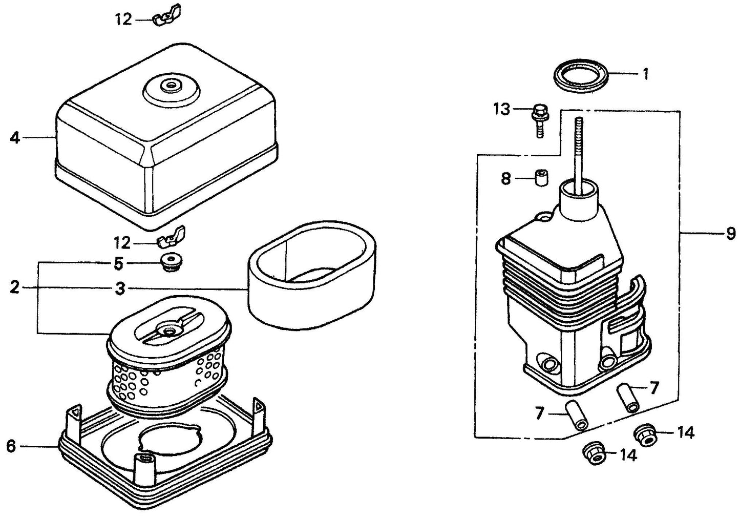 MQ MQD206H HONDA GX120K1QX2 ENGINE Air Cleaner Assembly Parts By Multiquip