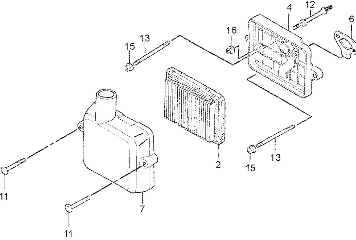 MT77HFR Honda GXR120RTKRB6 Engine Air Cleaner Assembly Parts