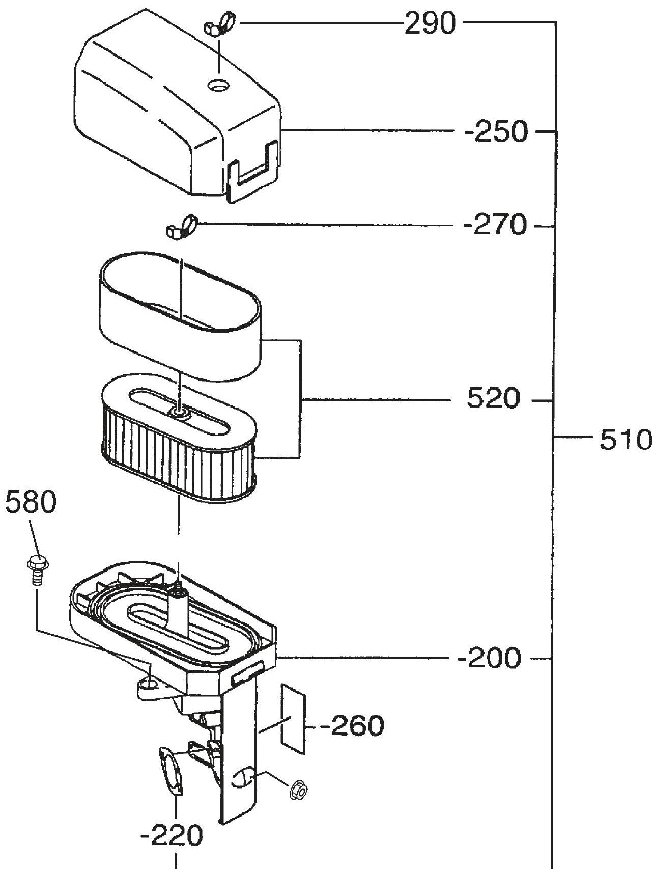 QP201TE ROBIN EX-170D51010 Engine Air Cleaner Assembly Parts By Multiquip