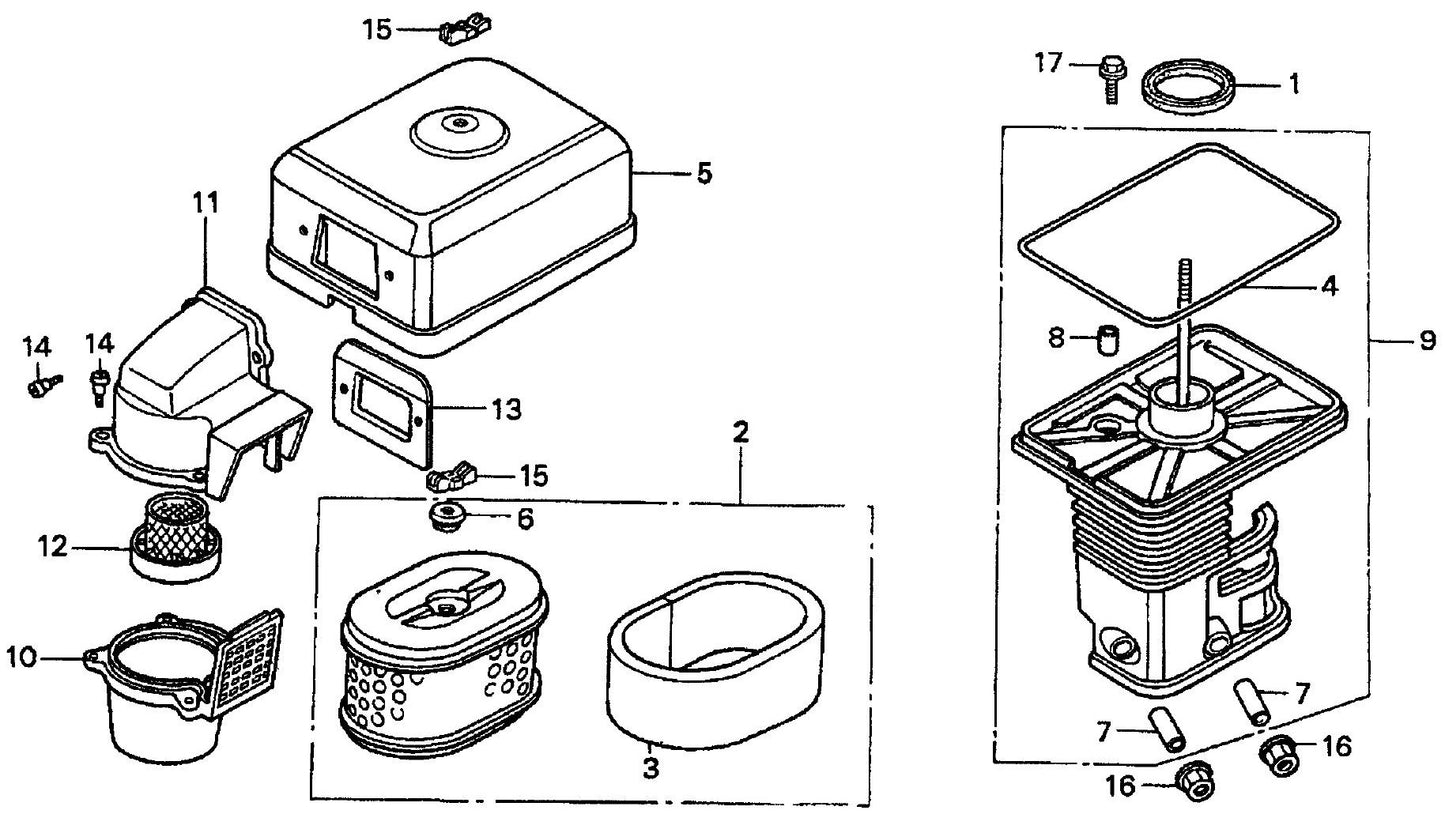 SP1G HONDA GX200UT2QXC9 Air Cleaner Assembly Parts