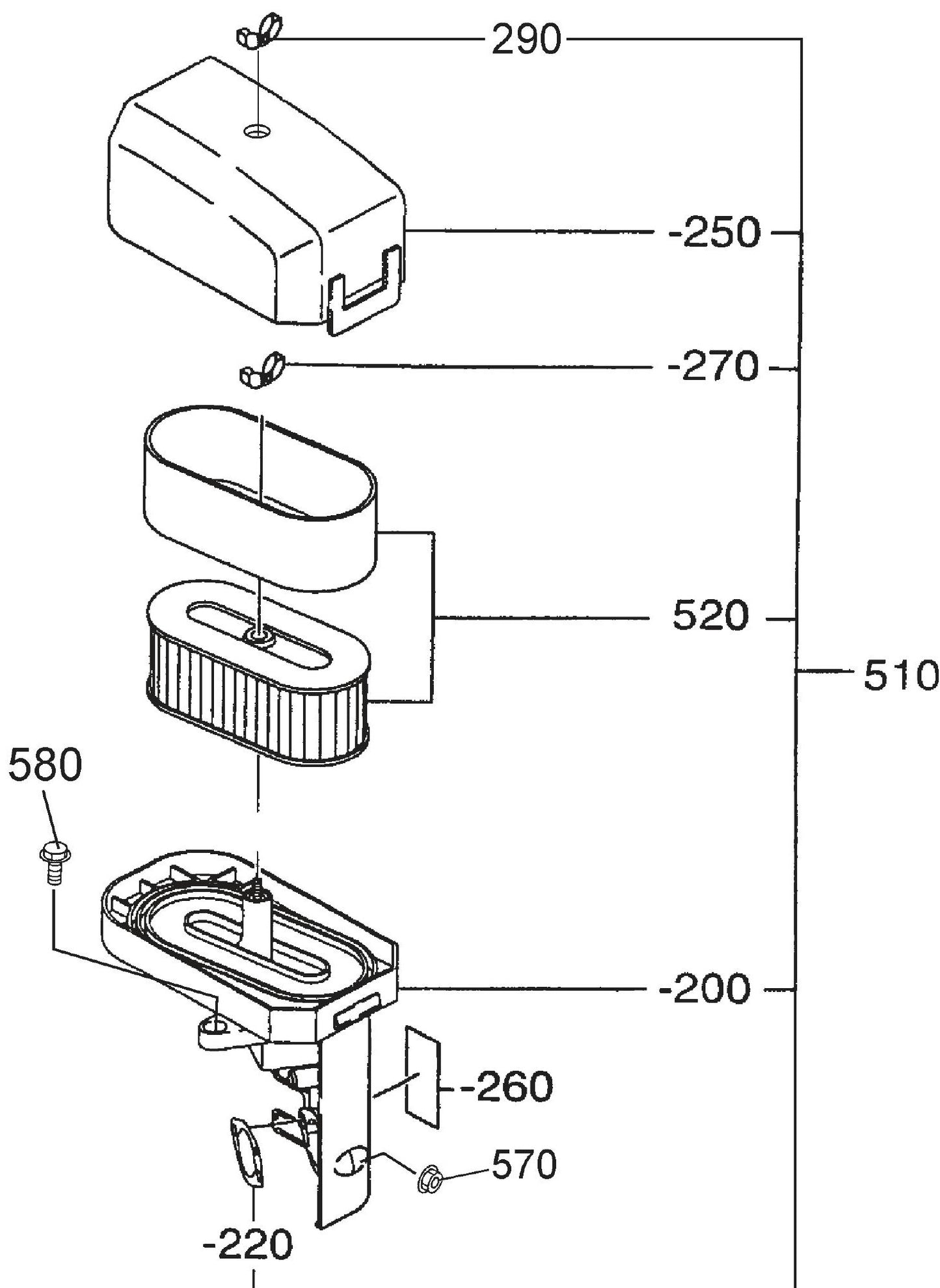 QP40TE ROBIN EX270D50021 ENGINE Air Cleaner Assembly Parts By Multiquip