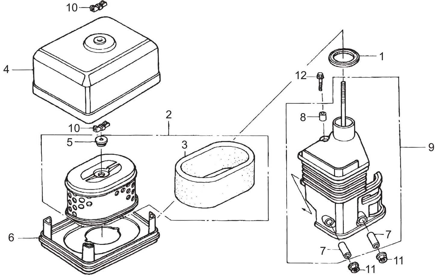 MVC80VH/VHW Air Cleaner Assembly Parts