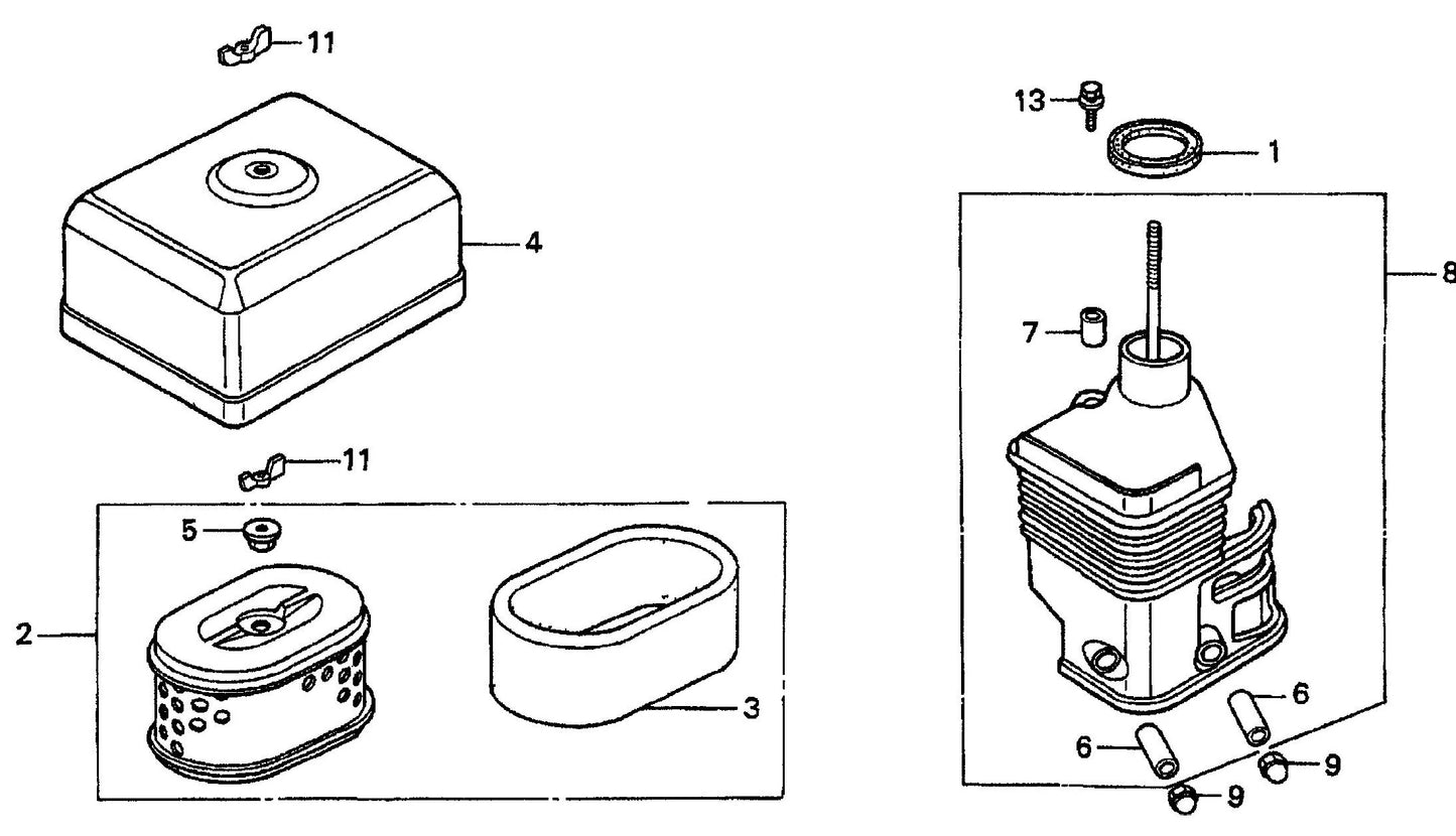 HONDA GX160K1TX2 Engine Air Cleaner Assembly Parts for T20H/QP202TH By Multiquip