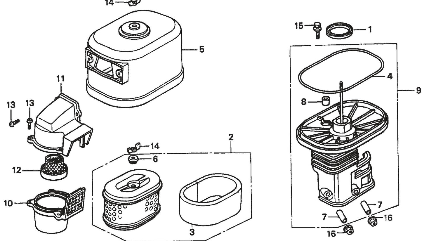 Honda GX390K1QWT2 Engine Air Cleaner Assembly Parts For SP2 13H20A SP2 S20H20A By Multiquip