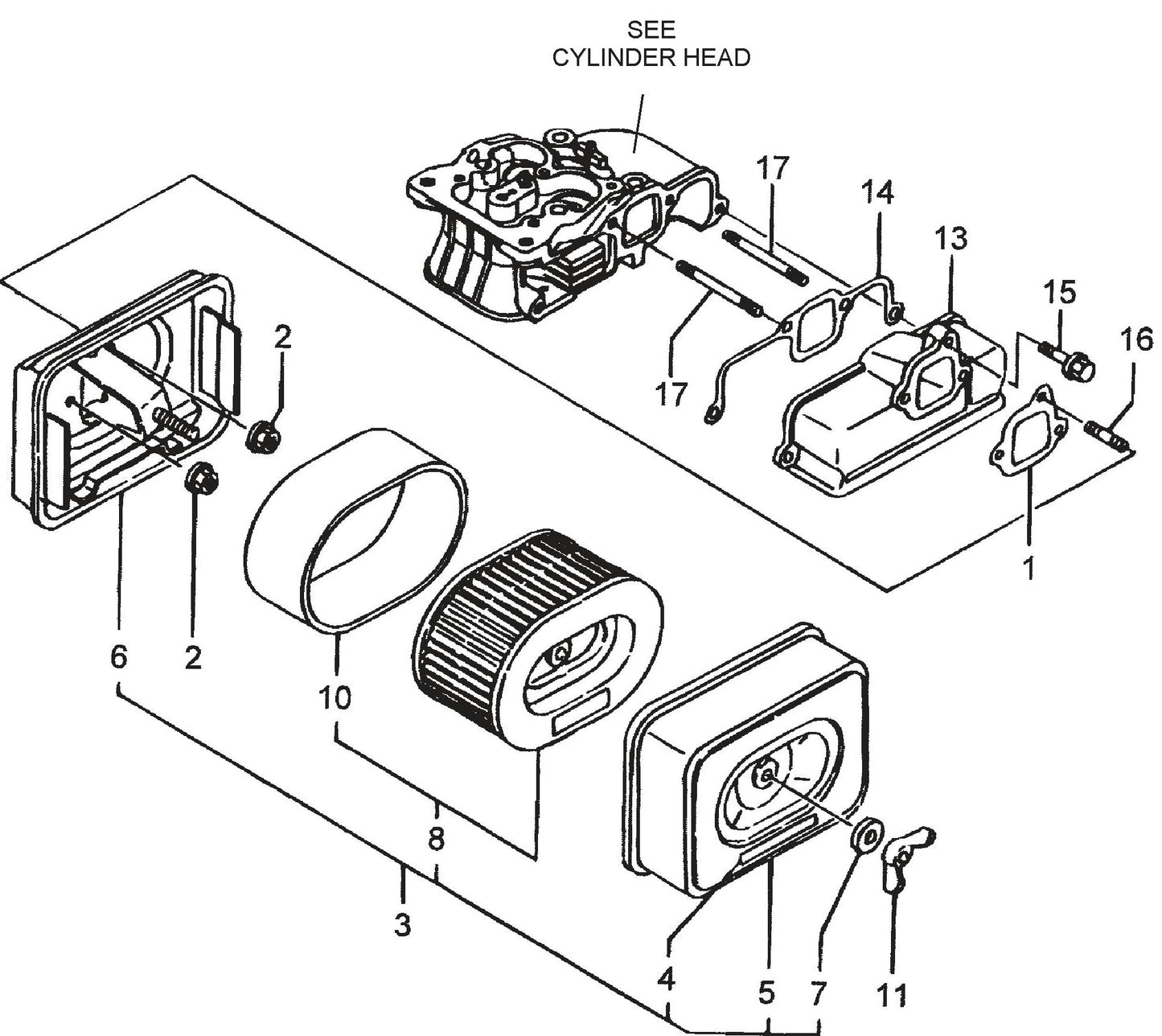 MVH150D2 YANMAR L48V6 Air Cleaner Assembly Parts