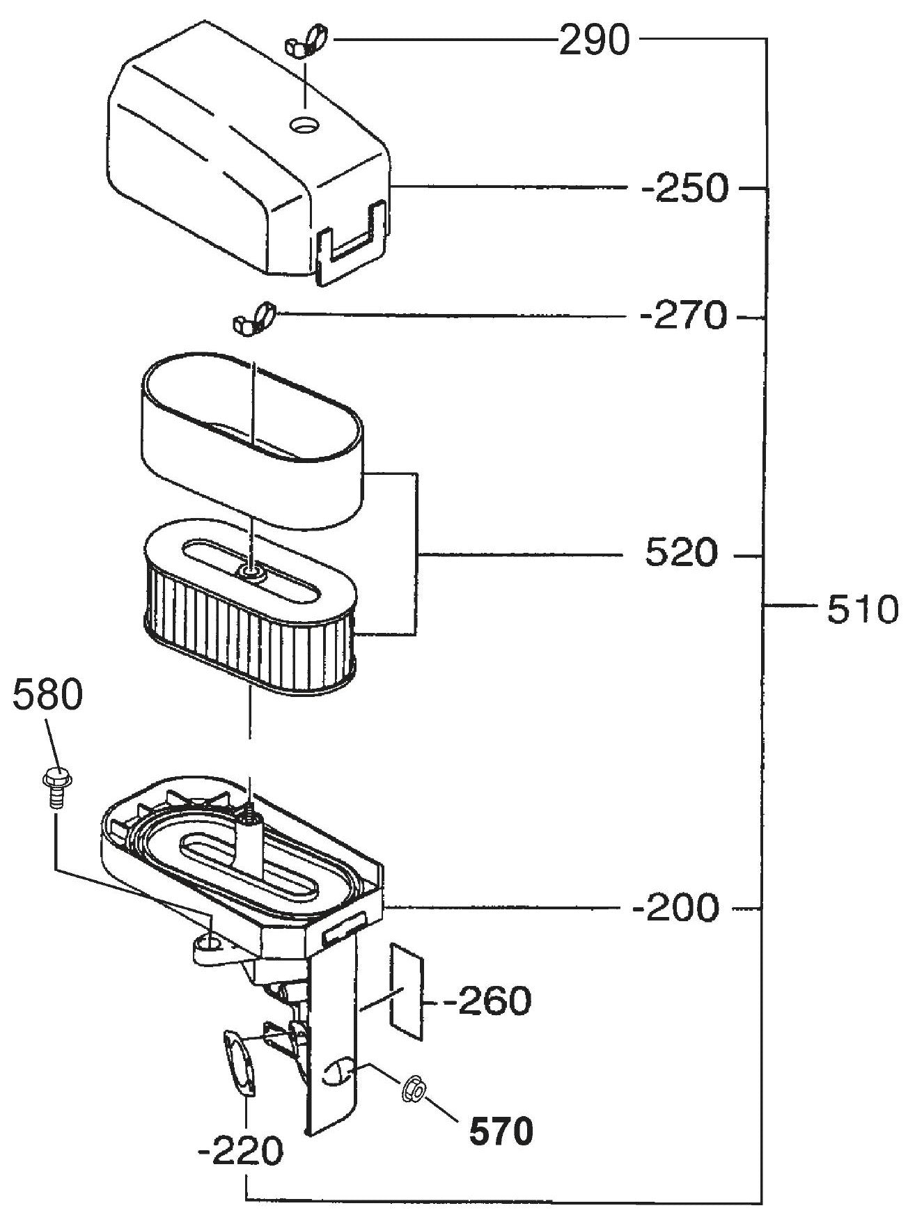 QP2TE ROBIN EX170D50021 Engine Air Cleaner Assembly Parts By Multiquip