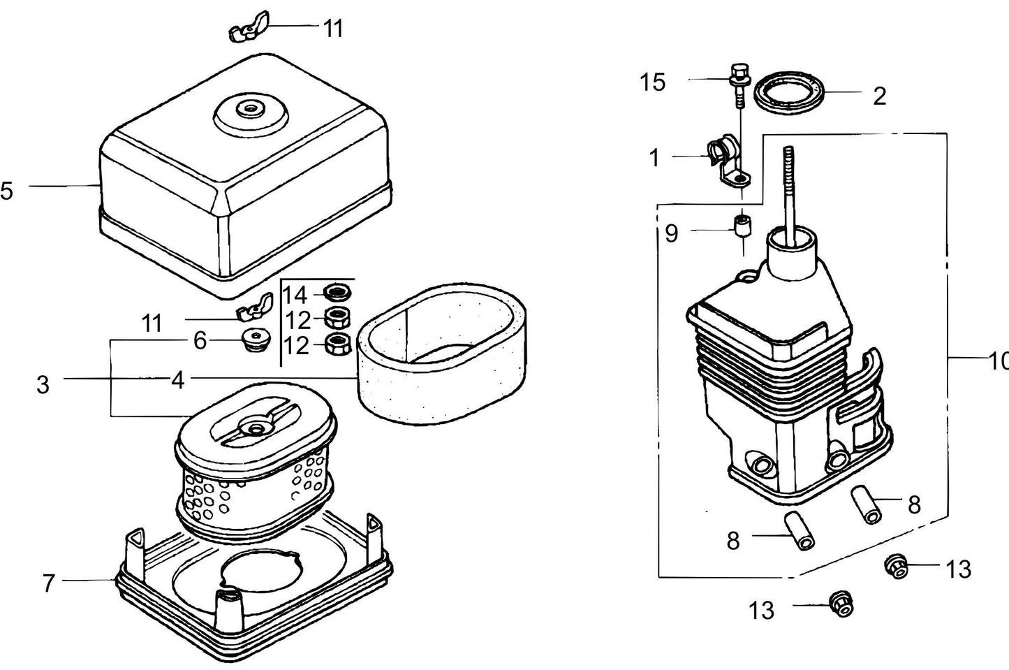 MVC64-VH/VHW Honda GX120U1SM12 Engine Air Cleaner Assembly Parts