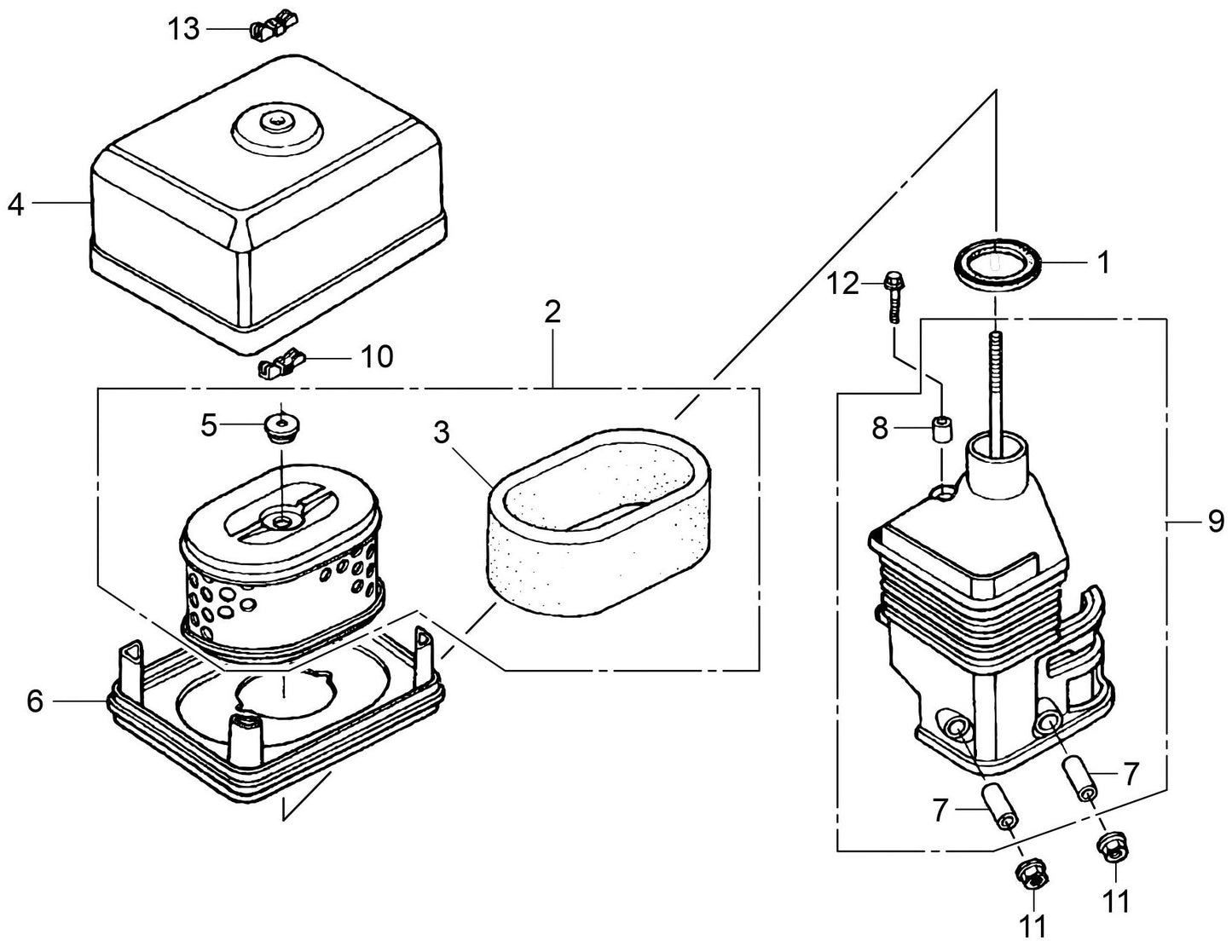 MVB85H Honda GX120UT2SM12 Engine Air Cleaner Assembly Parts