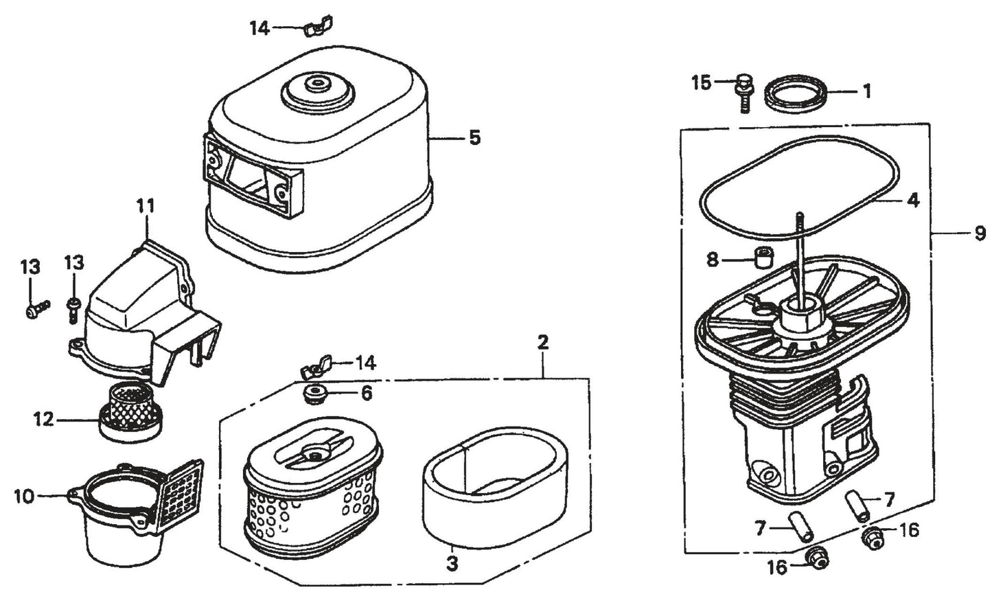 Honda GX390K1QWT2 Engine Air Cleaner Assembly Parts For SP2 CE13H20 SCE13H20 SCE20H20 By Multiquip