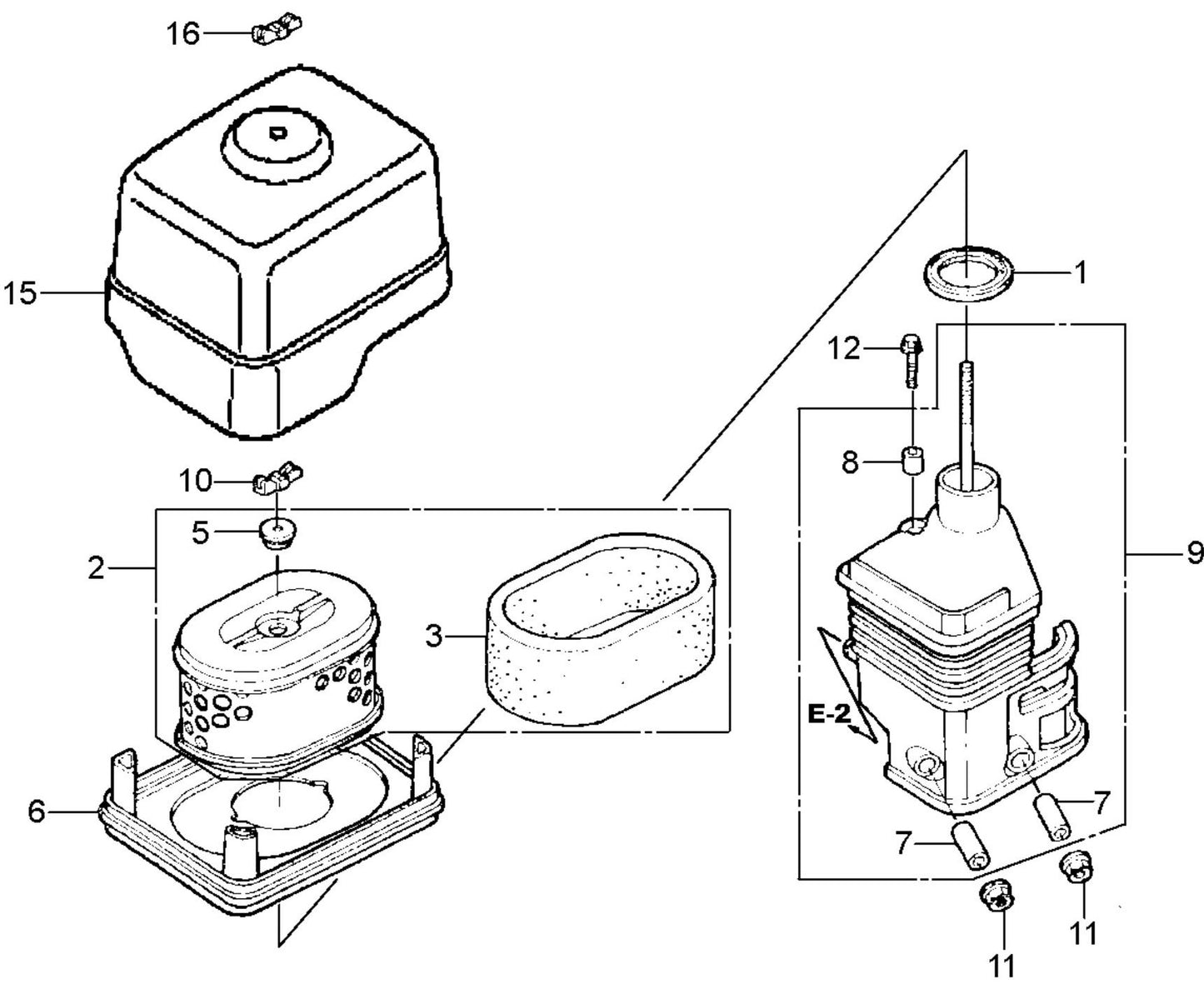 MVH158GH Honda GX200UT2SM14/SCM Engine Air Cleaner Assembly Parts