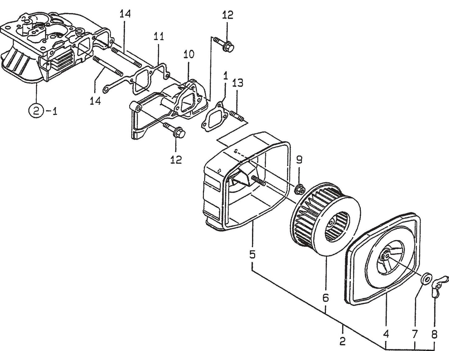 MVH306D Yanmar L-70EE Air Cleaner Assembly Parts