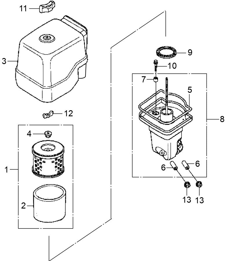 Air Cleaner (Cyclone) Assembly Parts For MRH800GS HONDA GX390 Series Engine Vibratory Rollers By Multiquip