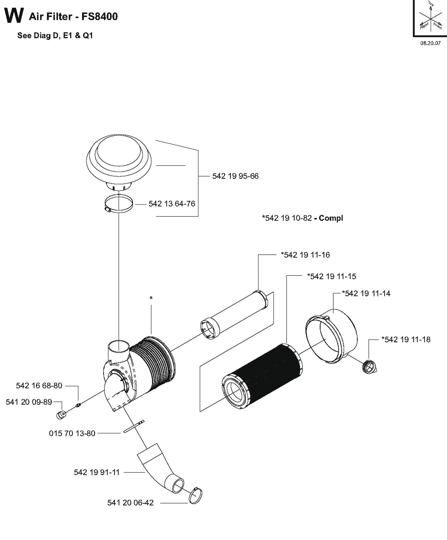 Air Filter Parts for FS8400 D By Husqvarna
