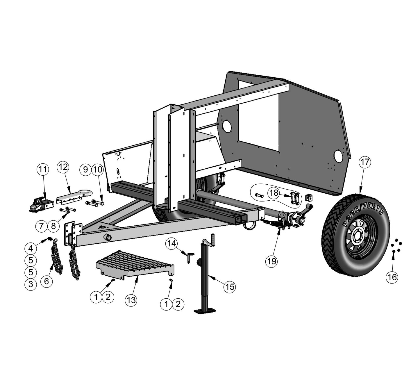 V-Series Maxi-Lite 15-20KW-Axle And Hitch Parts By Allmand