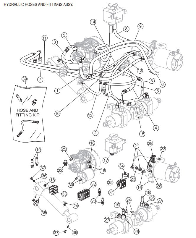 Hydraulic Hoses and Fittings Assembly Parts-PS403016, PS403020, PS403026, PS403030 DEUTZ F2L2011 DIESEL ENGINE