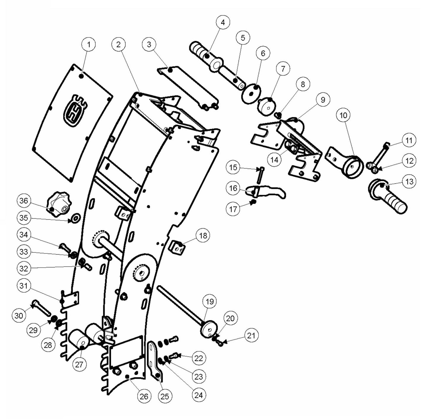 BS 110 Handle Assembly Parts by Husqvarna