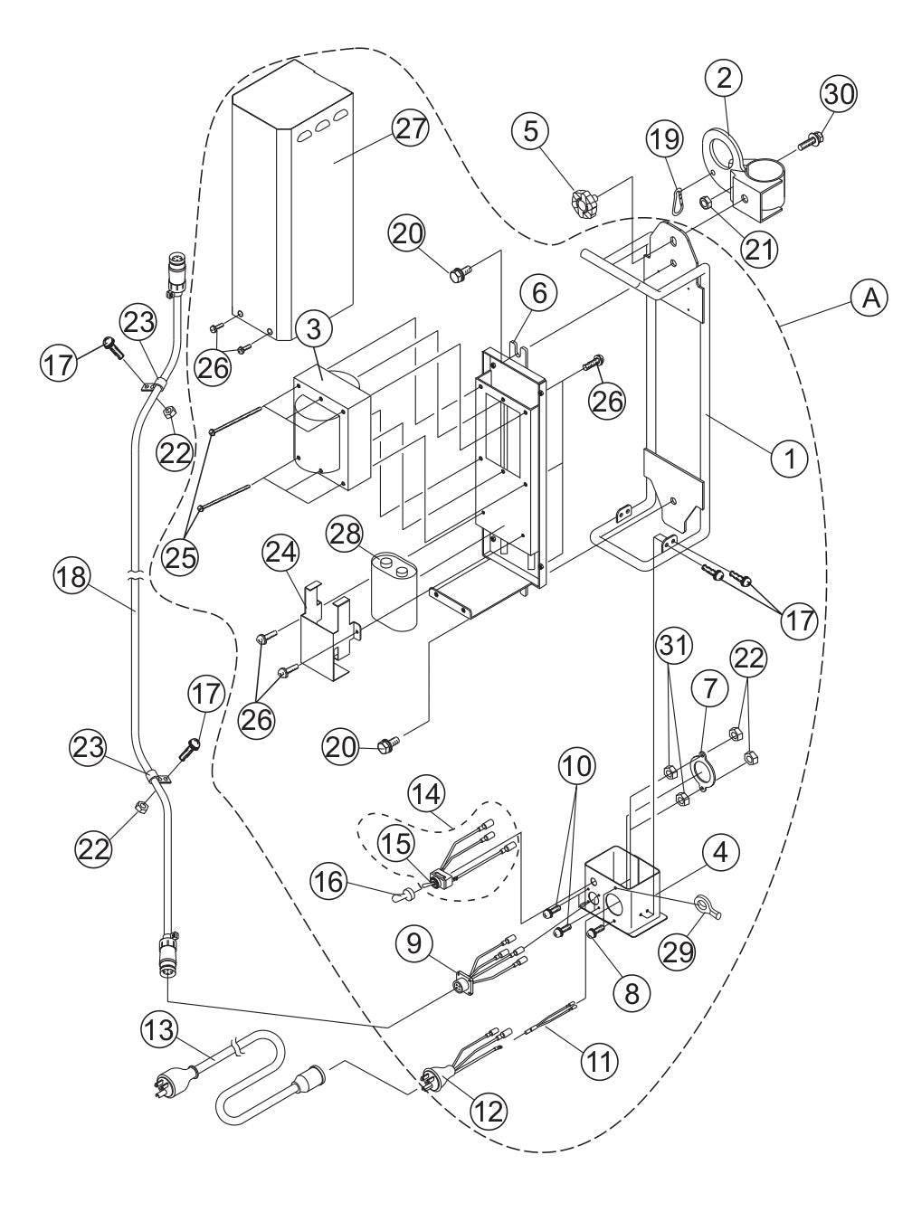 GB114BW Ballast Assembly ( S/N G20040 & below) Parts by Multiquip