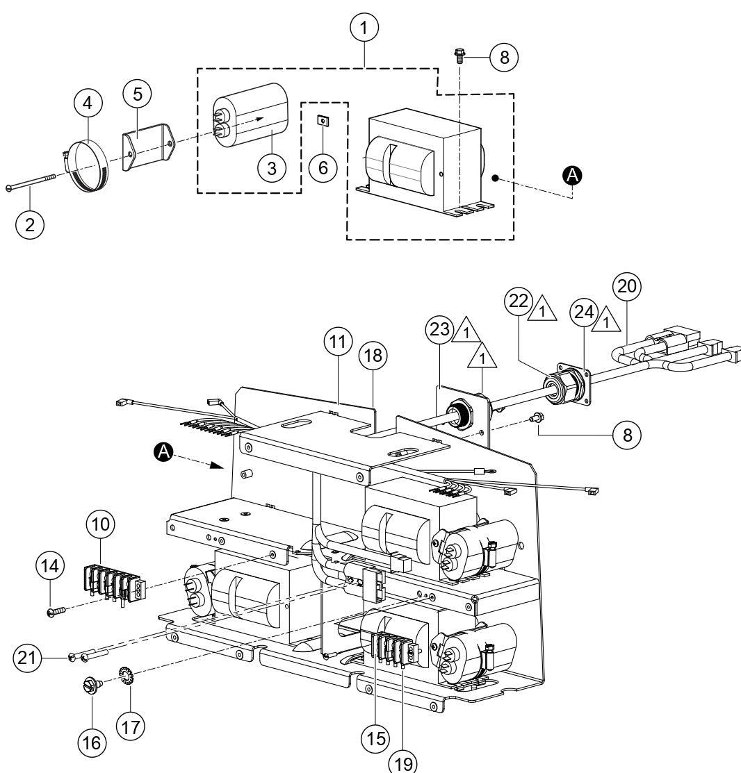 Ballast And Capacitor Assembly Parts For LT6KV Light Tower By Multiquip