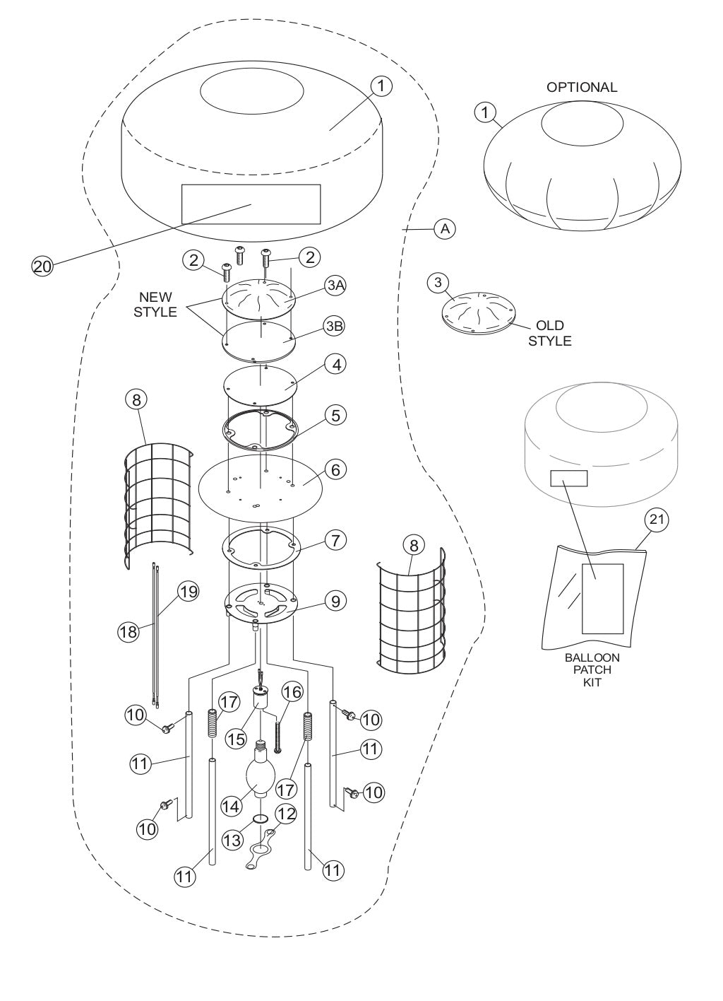 GB114BW Ballast Assembly Balloon/LampGuard Parts by Multiquip