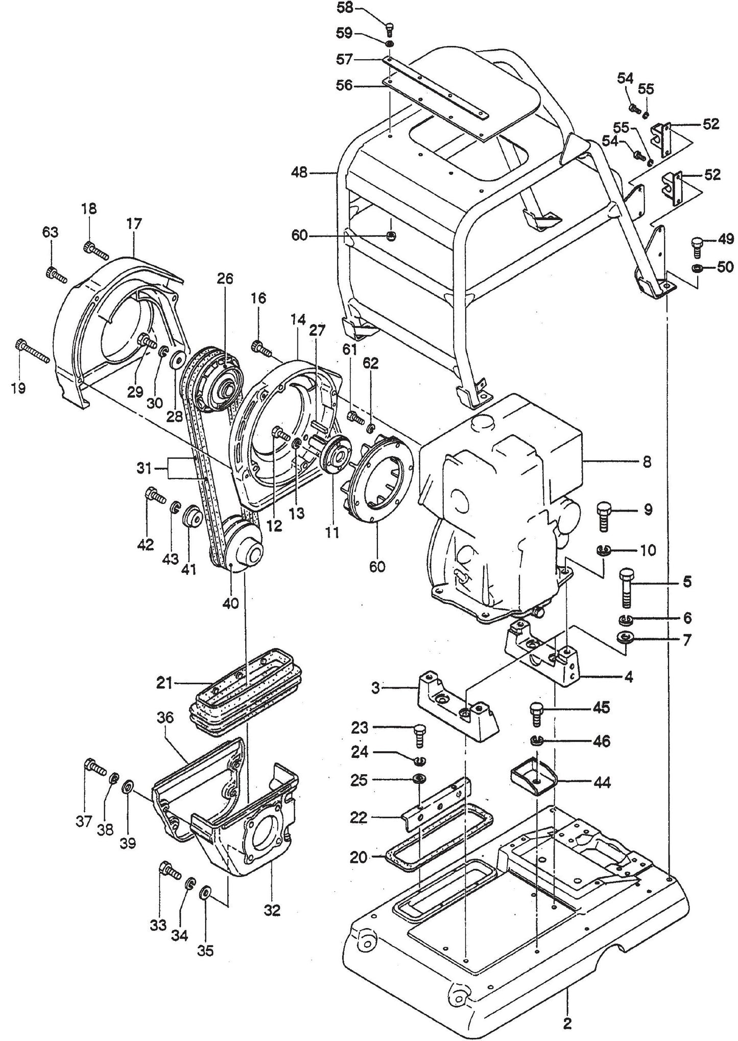 MVH502DSB Base And Engine Assembly Parts