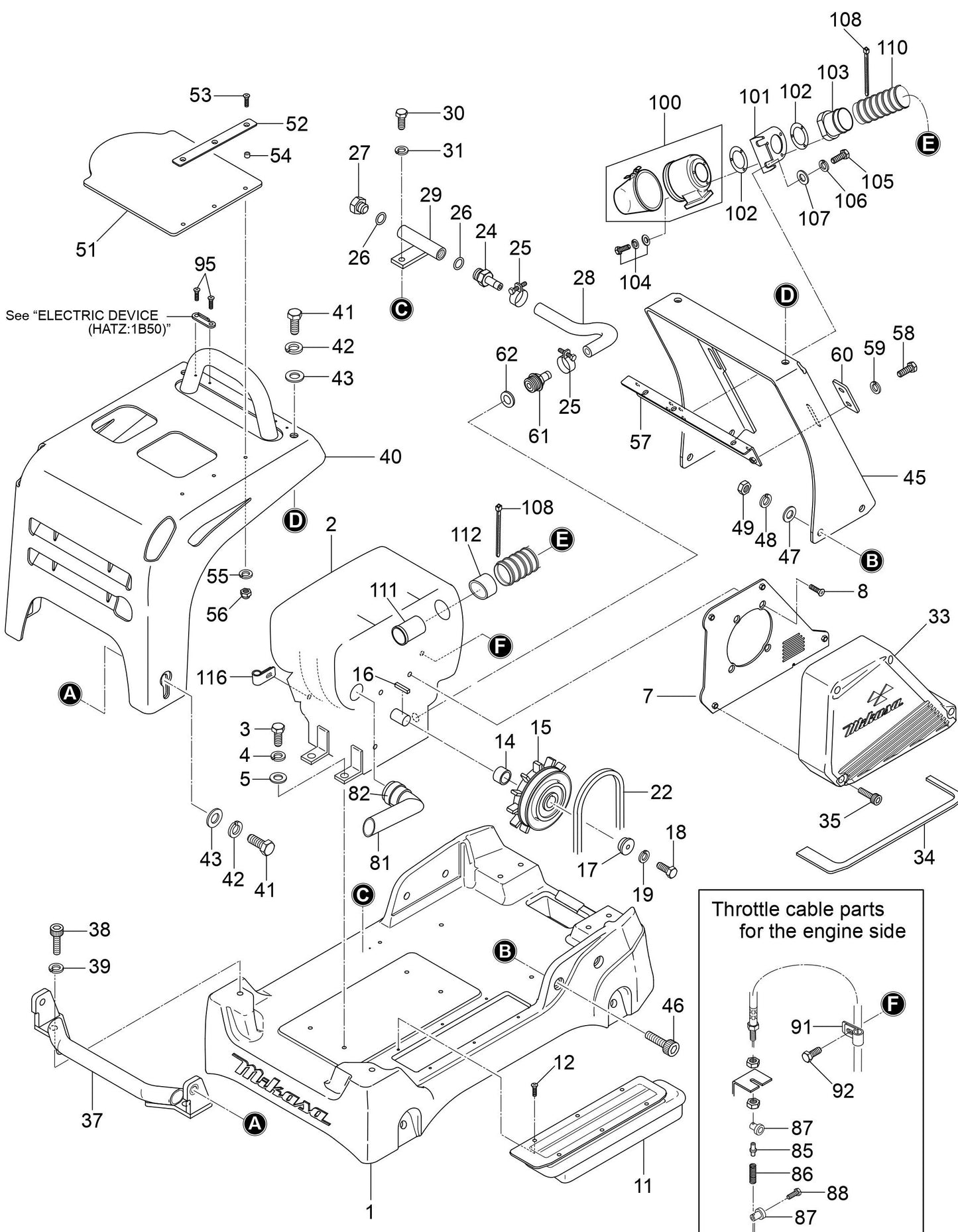 MVH408DZ Base And Engine Assembly Parts