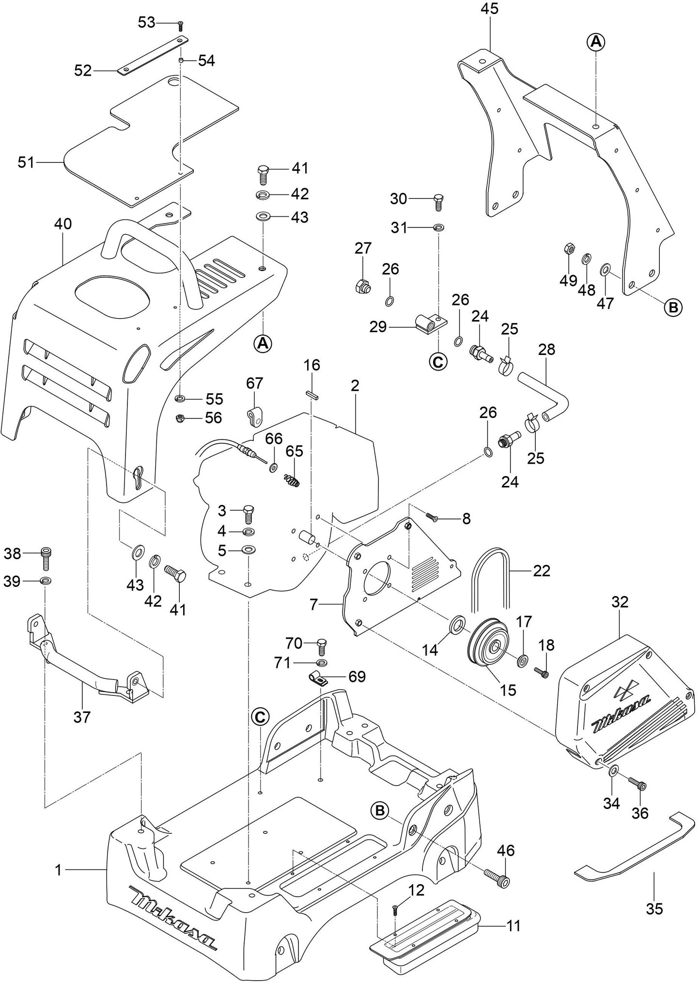 MVH158GH Base And Engine Assembly Parts