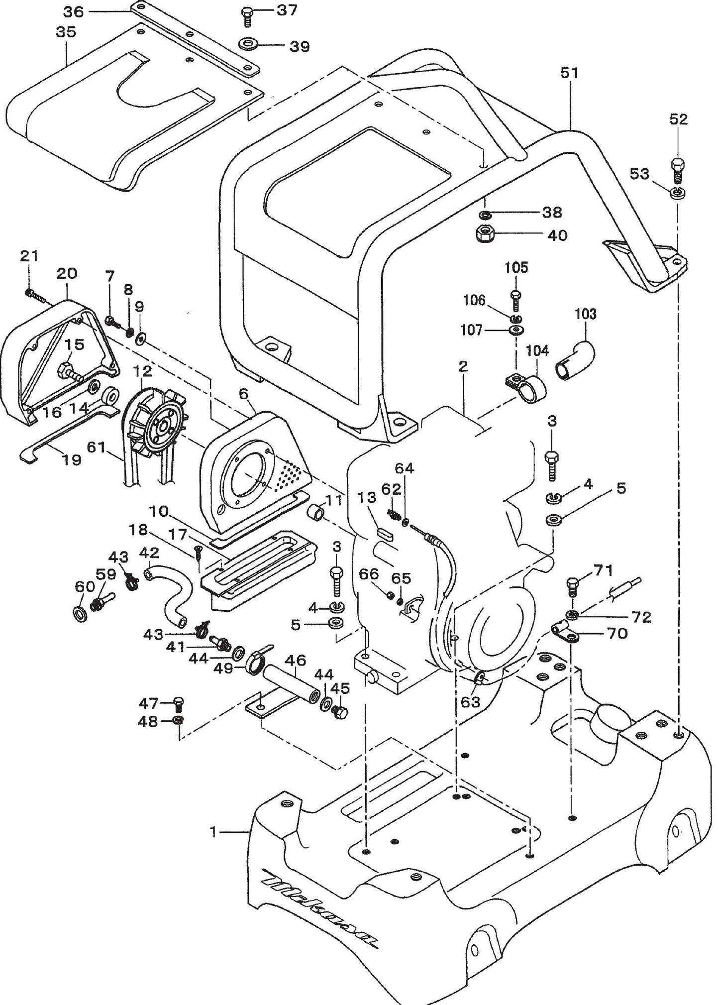 MVH306D Base And Engine Assembly Parts