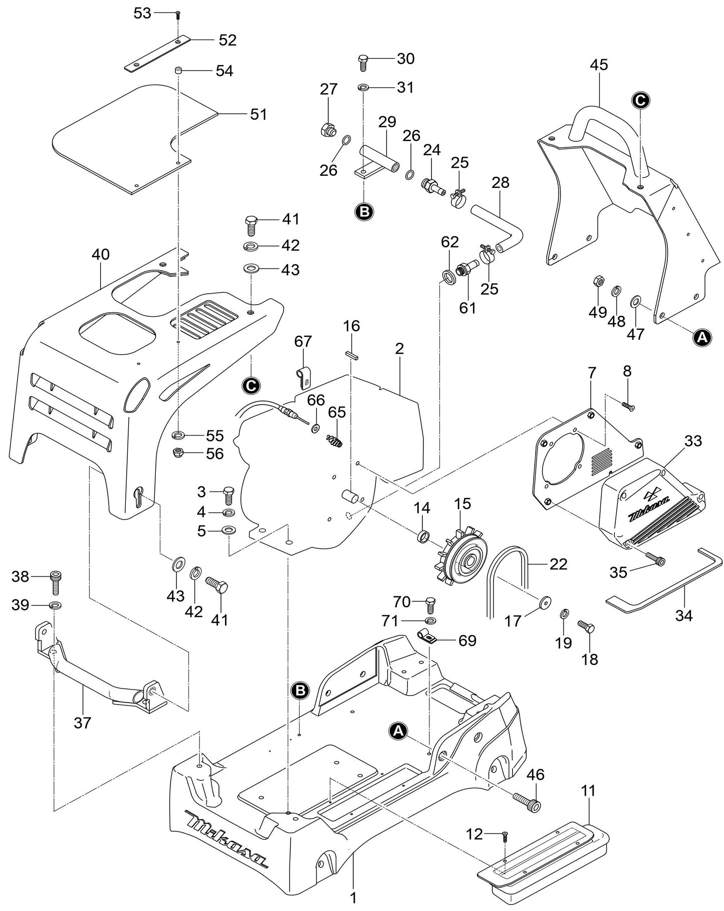 MVH308GH Base And Engine Assembly Parts