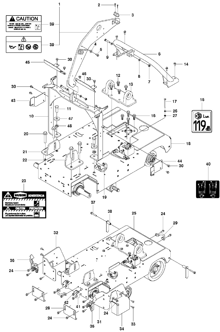 FS5000 Base Plate Assembly Parts by Husqvarna